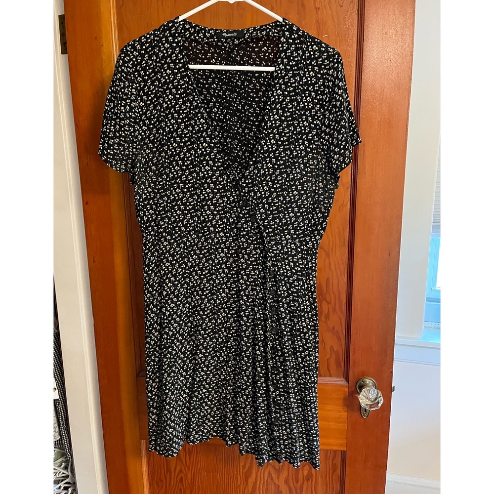 Black Floral Madewell Wrap Dress